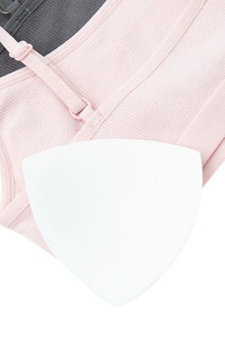 2 brassières push-up - Gris et rose