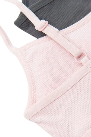 2 brassières push-up - Gris et rose