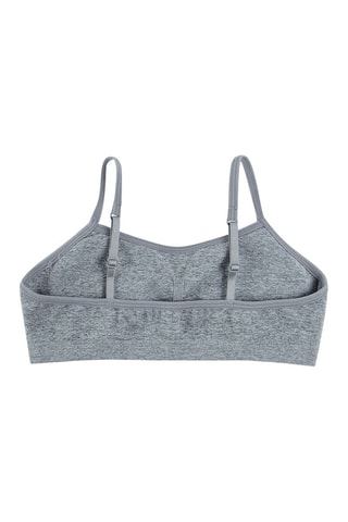 2 brassières push-up Gris foncé chiné et blanc