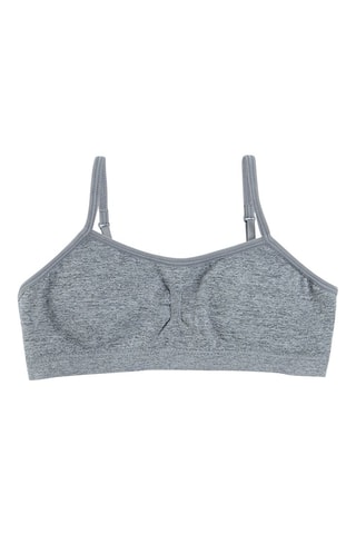 2 brassières push-up Gris foncé chiné et blanc
