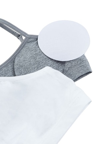 2 brassières push-up Gris foncé chiné et blanc