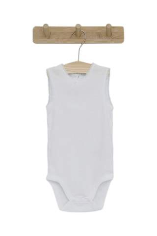 2 bodys en coton biologique – Vert et blanc