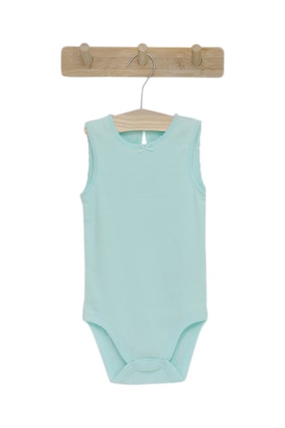 2 bodys en coton biologique – Vert et blanc