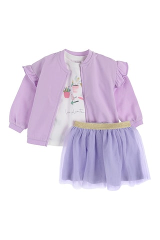 Ensemble 3 pièces Rose et écru
