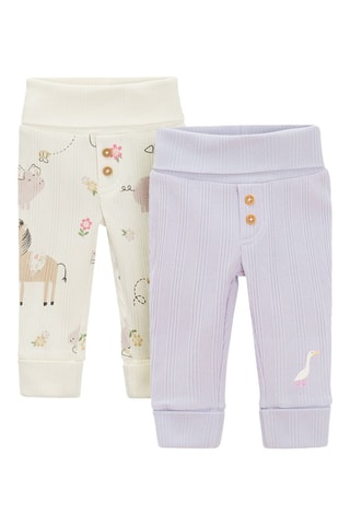 2 pantalons -  Ecru et mauve