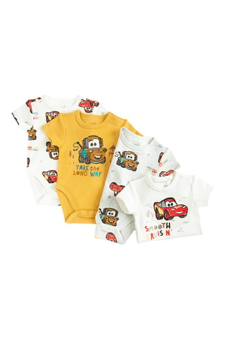 4 bodys Flash McQueen Cars Disney Pixar -  Blanc et jaune