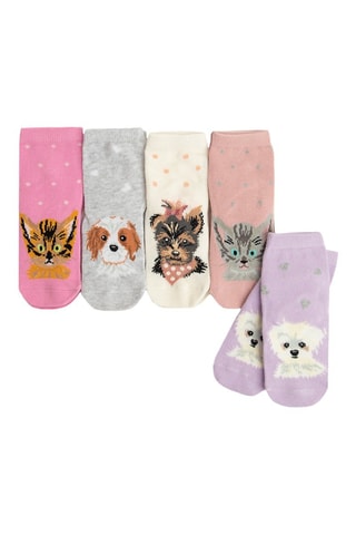 5 paires de chaussettes - Rose et gris clair chiné
