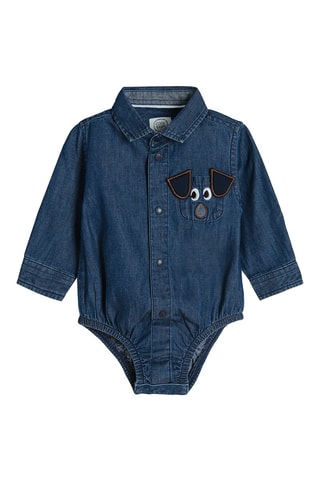 Body-chemise en jean - Bleu