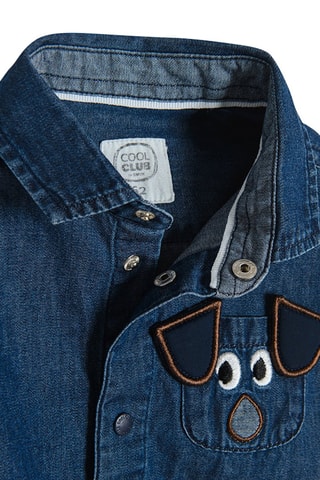 Body-chemise en jean - Bleu