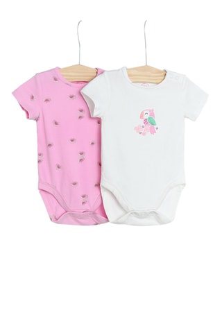 2 bodys Fuchsia et blanc