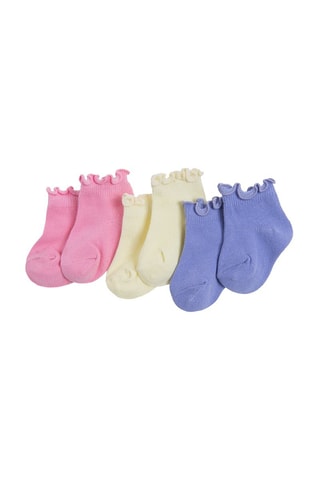 3 paires de chaussettes - Rose et jaune