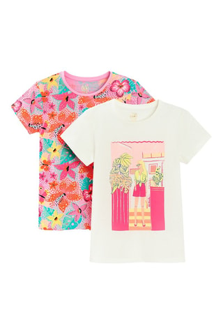 2 t-shirts - Blanc et rose
