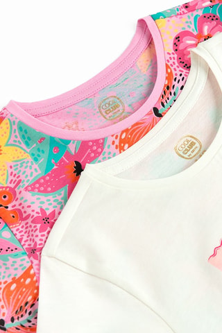 2 t-shirts - Blanc et rose