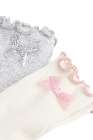 5 paires de chaussettes - Rose, blanc et gris chiné