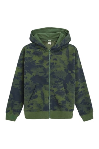 Sweat à capuche tie and dye - Vert olive