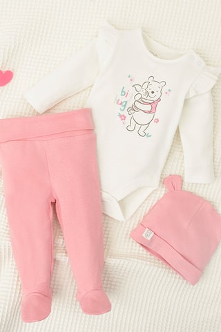 Ensemble 3 pièces Winnie l'Ourson et Porcinet Winnie l'Ourson Disney - Rose et blanc