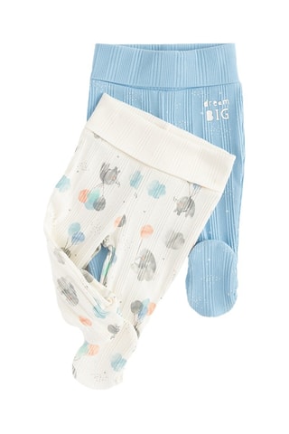 2 pantalons - Blanc et bleu clair