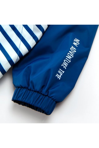 Veste à capuche - Bleu foncé et blanc