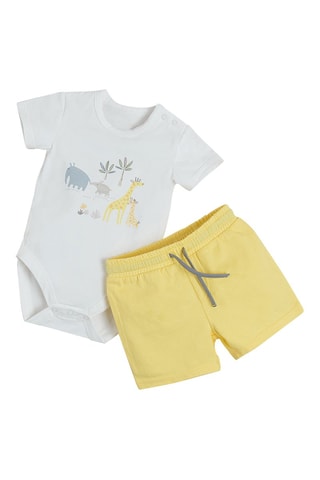 Body-polo et short Blanc et jaune