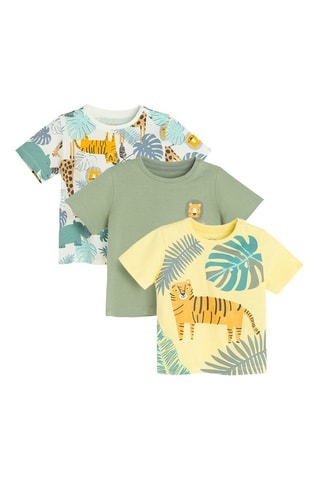 3 t-shirts - Vert, blanc et jaune