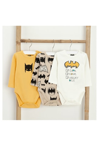 3 bodys Batman La Ligue des Justiciers DC Comics - Jaune et marron