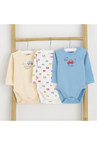 3 bodys - Beige et bleu clair