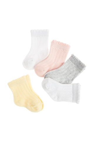 5 paires de chaussettes - Blanc et rose
