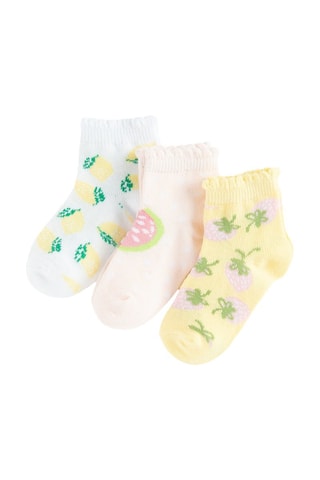 3 paires de chaussettes - Blanc et jaune