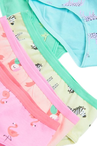 5 culottes Vert clair, turquoise et jaune
