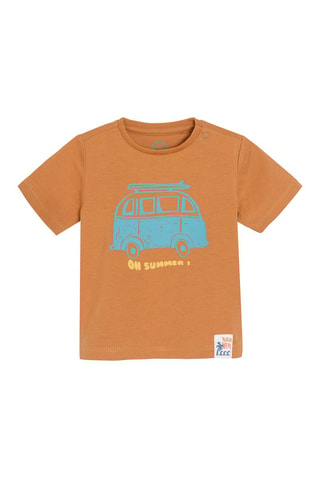 T-shirt et short Camel et bleu marine
