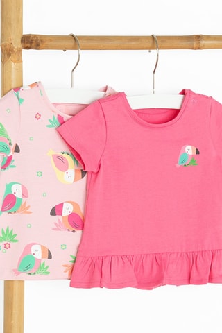 2 t-shirts - Fuchsia et rose poudré