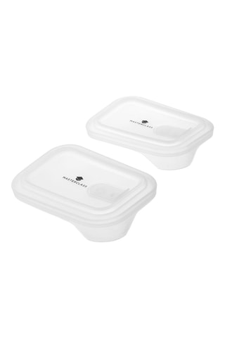2 caixas de conservação em aço inoxidável com tampa em silicone