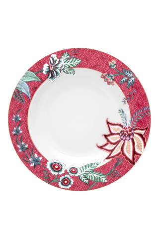 6 assiettes creuses en porcelaine Flower Festival - 21,5 cm