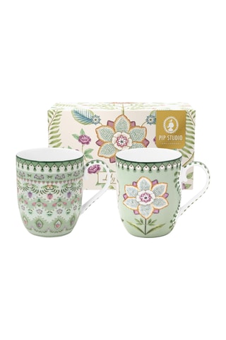 2 tasses à café en porcelaine Lily & Lotus - 14,5 cl