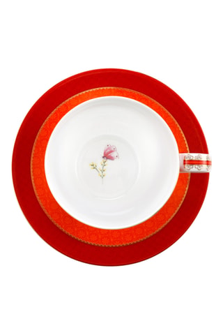 6 tasses à thé et soucoupes en porcelaine Blushing Birds