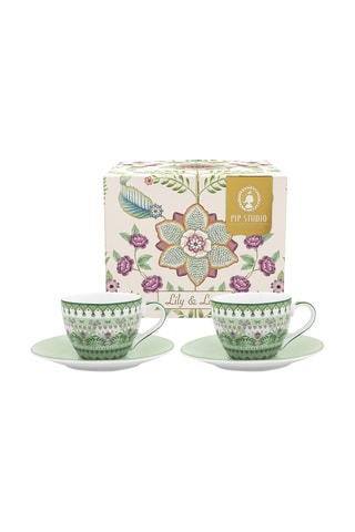 Service à café en porcelaine Lily & Lotus - 2 personnes