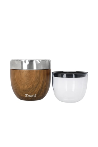 Caixa de almoço isotérmica 2-em-1 em aço inoxidável Wood - 636 ml