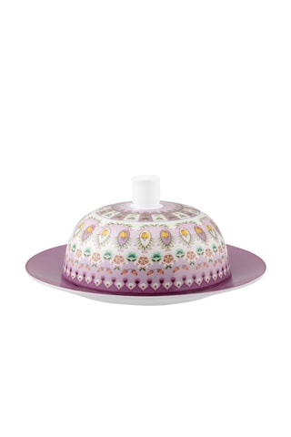 Beurrier en porcelaine Lily & Lotus - 17 x 8 cm