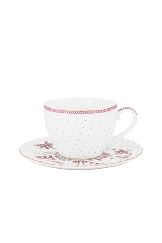 Tasse à thé et soucoupe en porcelaine Jolie