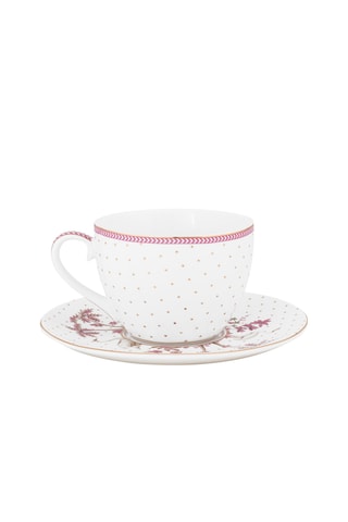 Tasse à thé et soucoupe en porcelaine Jolie