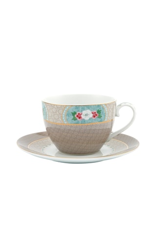 6 tasses à thé et soucoupes en porcelaine Blushing Birds