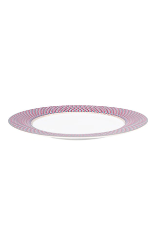 6 assiettes plates en porcelaine Flower Festival Scallop - 26,5 cm