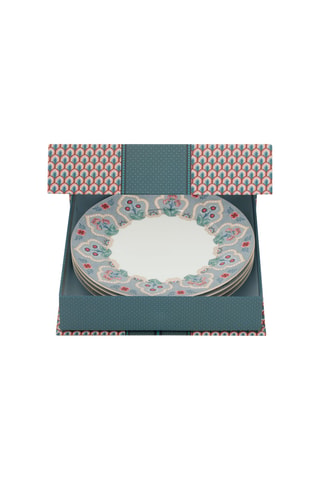 4 assiettes creuses en porcelaine Flower Festival - 21 cm
