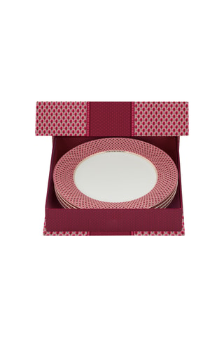 4 assiettes plates en porcelaine Flower Festival - 26,5 cm
