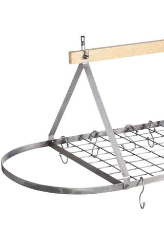 Hangende pannenhouder met mangohouten stang - 81 x 40 x 103 cm