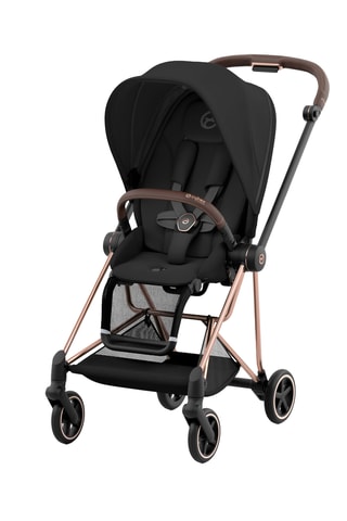 Carrinho Mios - Preto - Estrutura Rosegold - Do nascimento aos 4 anos - Até 22 kg
