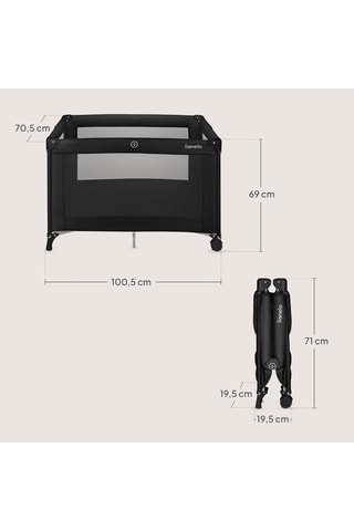 Cuna de viaje Amélie - Hasta 15 kg - Negro