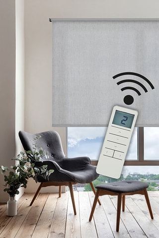 Tenda a rullo motorizzata filtrante Soft - Grigio chiaro