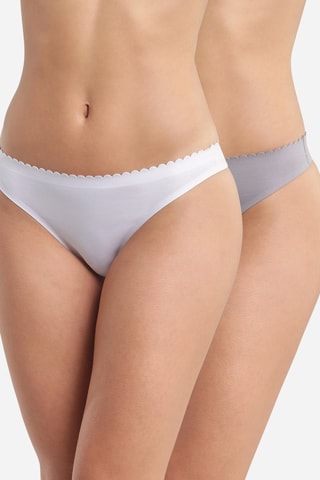 2 tangas Body Touch - Blanco y gris - Dim