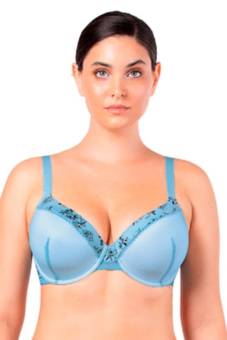 Sujetador con relleno Ivy - Celeste y negro - Parfait